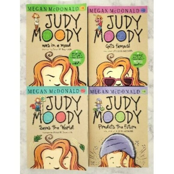 4 Judy Moody Kids Books 1-4 In A Mood Gets Famous Saves World Predicts Future - Picture 1 of 5
